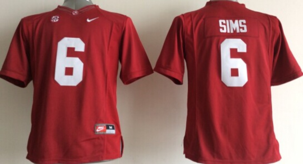 Men's Alabama Crimson Tide Blake Sims #6 Crimson Jersey